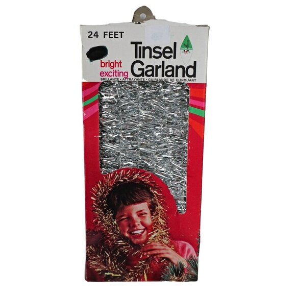 Vintage Christmas Tree Tinsel Garland Silver 24 Ft 1970's - Picture 3 of 3